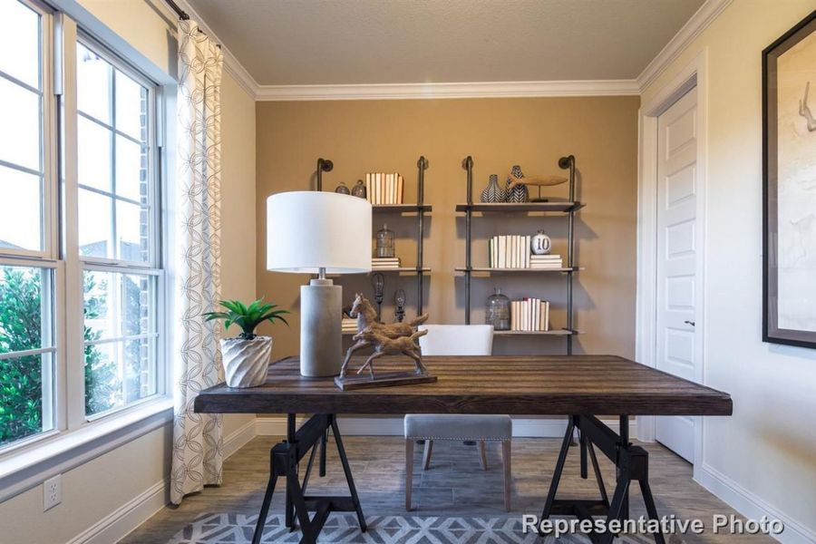 Representative furnished interior of a home built from the Oaks 2512 by Brohn Homes in Oaks at San Gabriel, Georgetown (Image 4).
