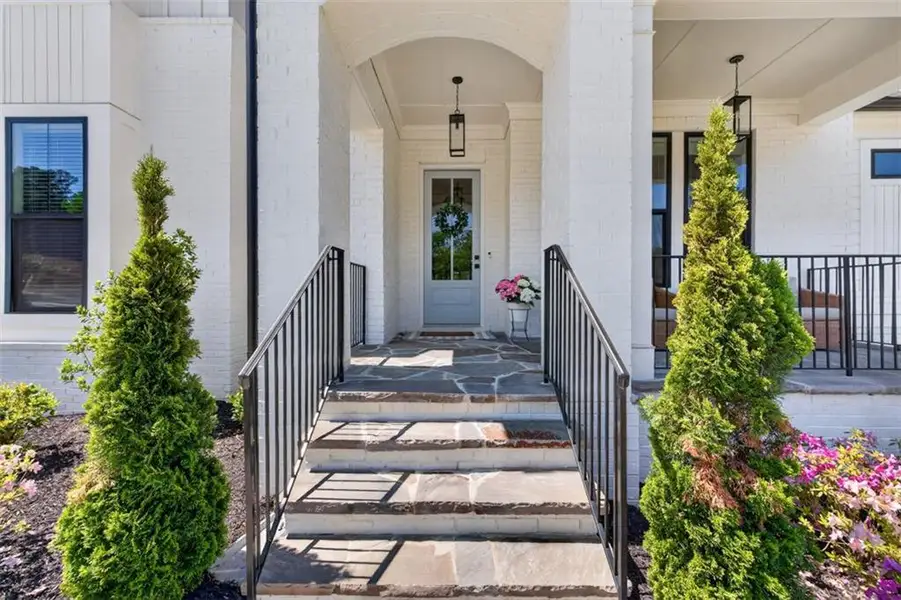 Exterior details and patio area of a home in Town Farms, Peachtree Corners (Image 3).