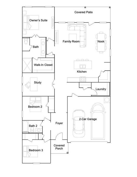 2D floor plan layout of this home in Grand Lake, Snook, TX (Image 2).
