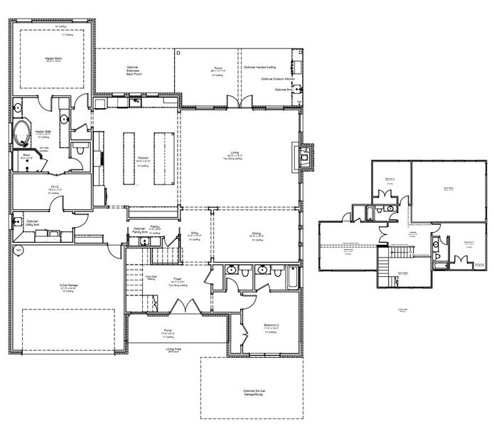 2D floor plan layout for the The Stella by Reece Homes in Stella Ranch, Bryan, TX (Image 2). 2D floor plan layout for the The Stella by Reece Homes in Stella Ranch, Bryan, TX (Image 2).