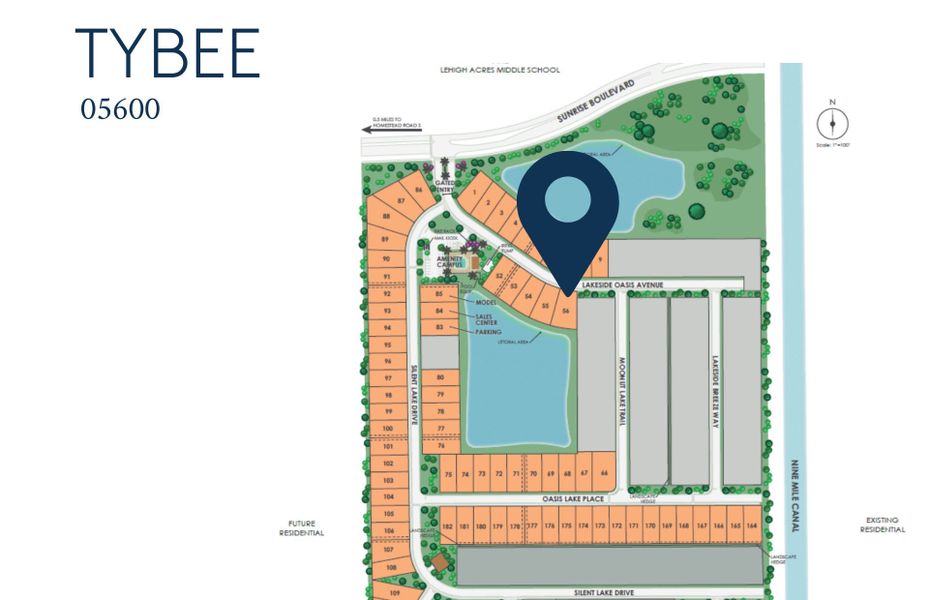 Location of this home within Whispering Lakes