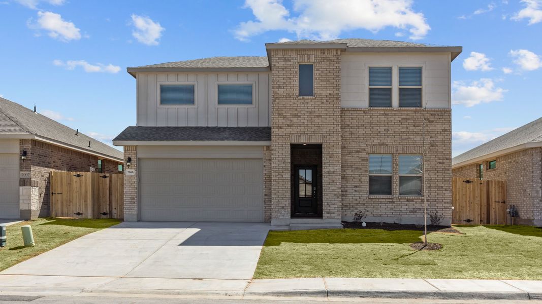 Representative exterior photo of a completed home built from the GLENWOOD by D.R. Horton in Northwest Passage, Midland, TX (Image 2). Representative exterior photo of a completed home built from the GLENWOOD by D.R. Horton in Northwest Passage, Midland, TX (Image 2).
