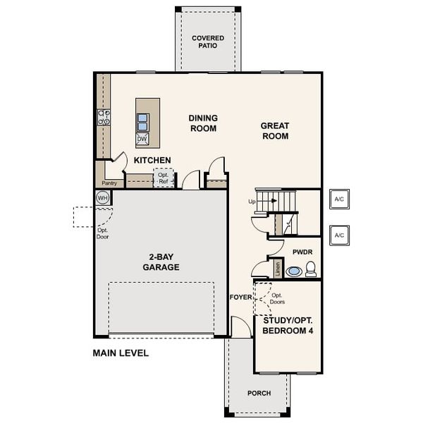 2D floor plan layout for the Oriole by Century Communities in Palomino Ranch, Maricopa, AZ (Image 3).