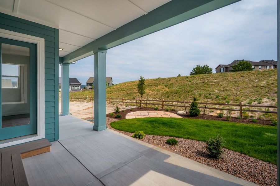 Exterior details and patio area of a home in Cloverleaf – Mountainview Collection, Monument (Image 3).
