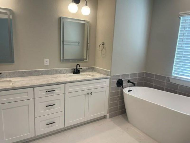 Primary bathroom with double sink