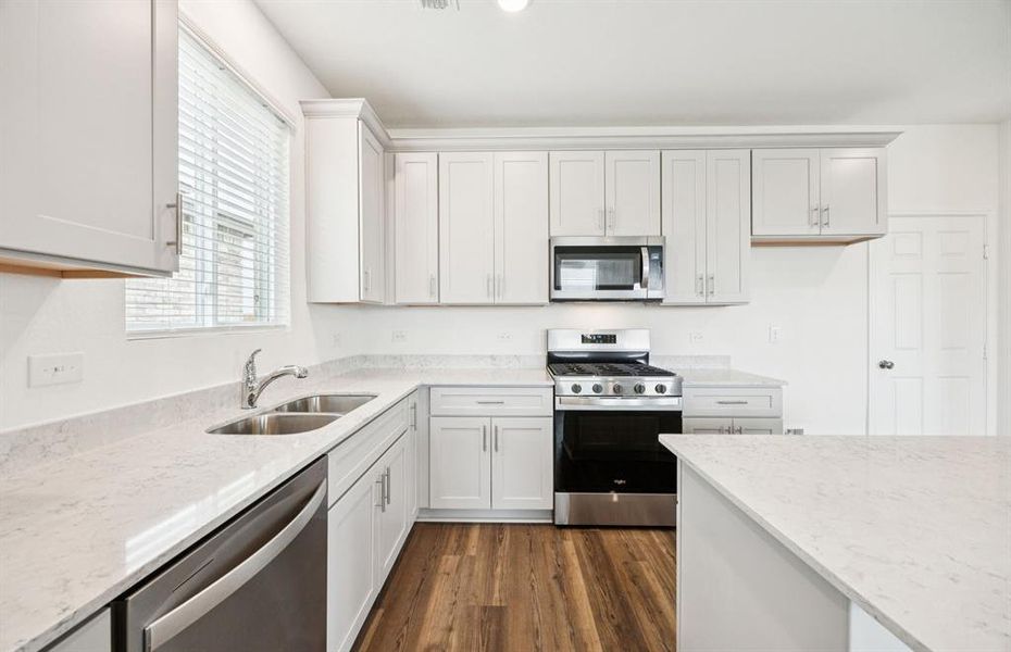*floorplan representation, not actual home - Abundant cabinet space in kitchen