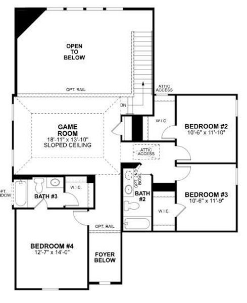 2D floor plan layout of this home in Hallimore Ranch, Rosenberg, TX (Image 3).