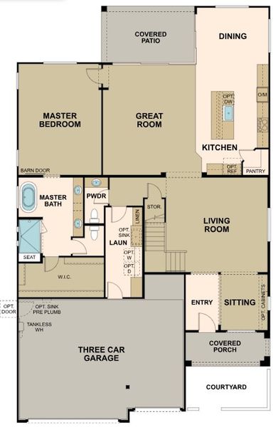 2D floor plan layout of this home in Forté at Granite Vista, Waddell, AZ (Image 3). 2D floor plan layout of this home in Forté at Granite Vista, Waddell, AZ (Image 3).