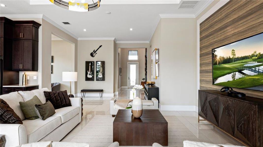 Furnished interior view inside a new home in Cresswind at Lake Harris, Tavares (Image 8). Furnished interior view inside a new home in Cresswind at Lake Harris, Tavares (Image 8).