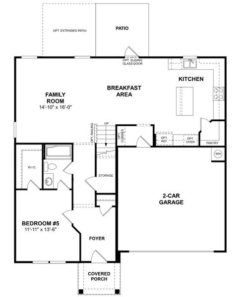 2D floor plan layout for the Draper II by M/I Homes in Boulder Ridge, Gastonia, NC (Image 3).