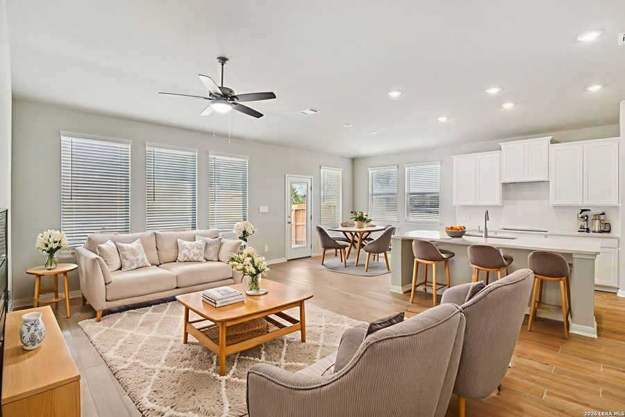 Furnished interior view inside a new home in Estancia Ranch - Classic Series, San Antonio (Image 15).