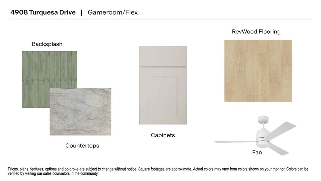 Sample of building materials used in homes in Sola Vista at West Cypress Hills, Spicewood (Image 6).