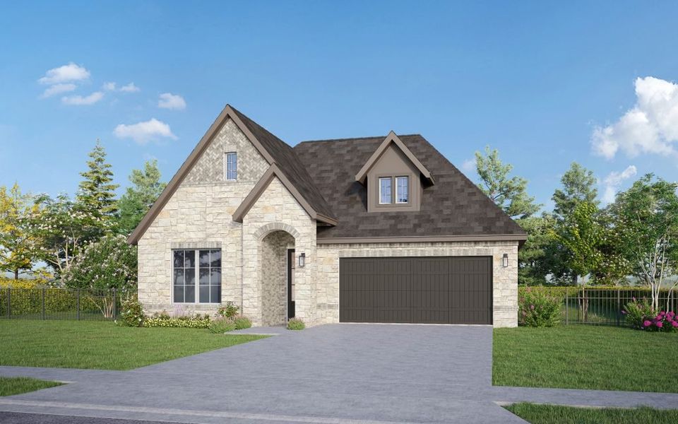 Representative exterior photo of a completed home built from the The Cayman by Stonefield Homes in The Highlands, Rockwall, TX (Image 31).