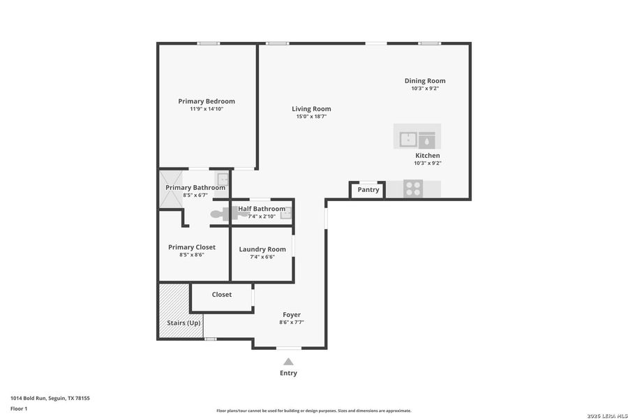 2D floor plan layout of this home in Swenson Heights, Seguin, TX (Image 3).