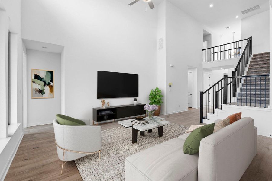 Open Concept Family Room - Virtually Staged