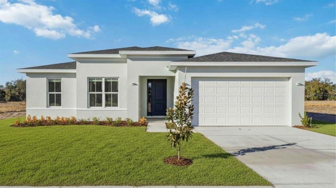 Front exterior of a new home in , Winter Haven, FL, highlighting curb appeal (Image 2). Front exterior of a new home in , Winter Haven, FL, highlighting curb appeal (Image 2).