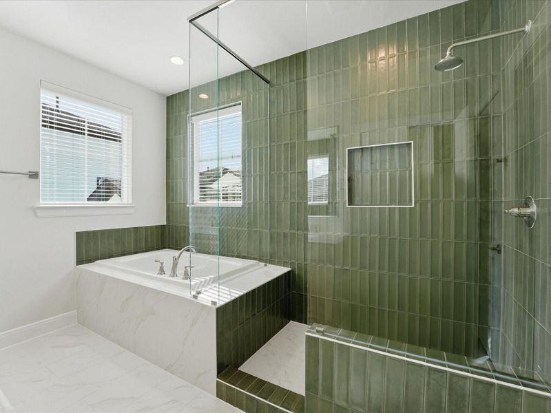 Furnished interior view inside a new home in The Corner At Buffalo Pointe, Houston (Image 13).