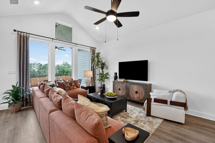 Representative furnished interior of a home built from the Lamar by Taylor Morrison in Easton Park, Austin (Image 11).