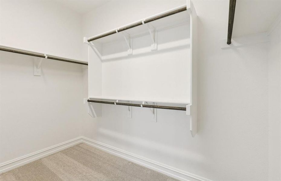Oversized owner's suite showcases with ample closet space Oversized owner's suite showcases with ample closet space