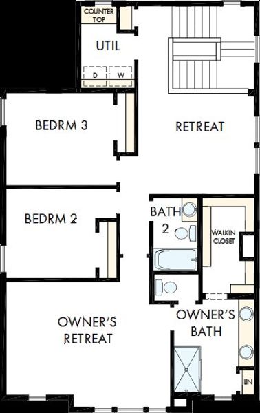 2D floor plan layout of this home in Painted Prairie Cottage, Aurora, CO (Image 3).