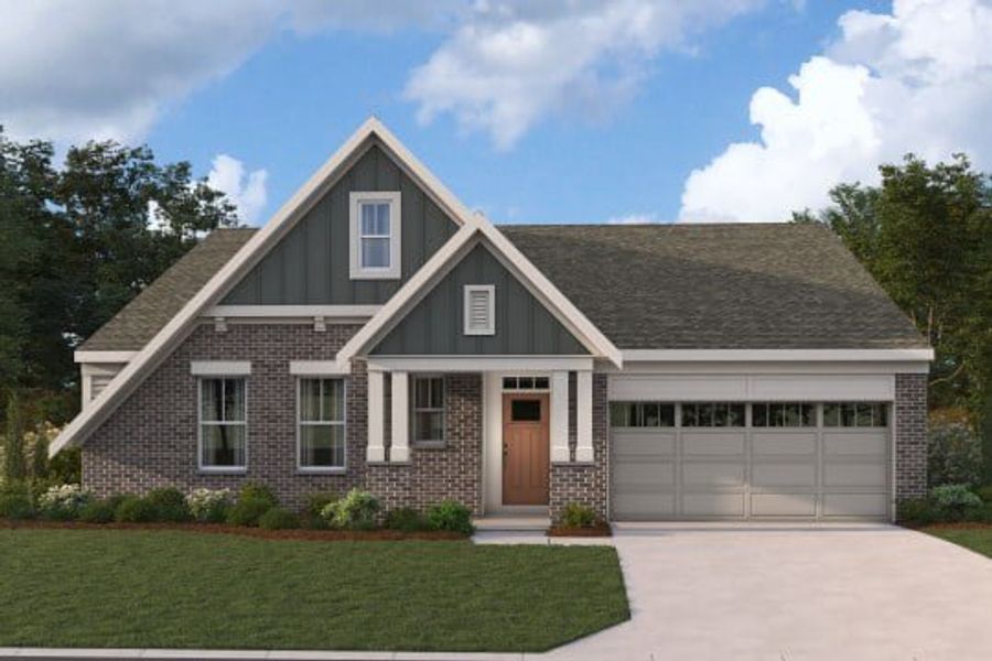 Representative exterior photo of a completed home built from the Calvin by Fischer Homes in Pickens Bluff, Hiram, GA (Image 6).