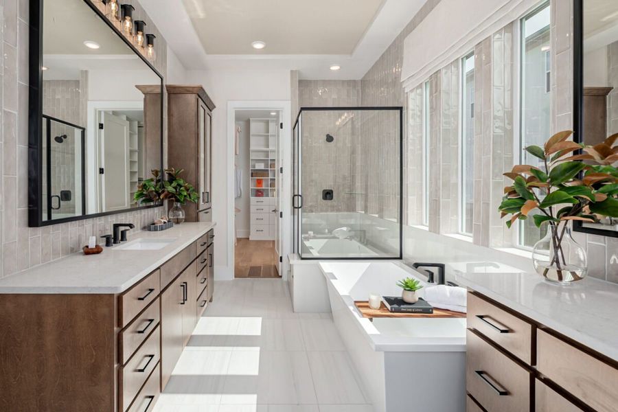Representative furnished interior of a home built from the Manhattan by Landon Homes in Fields - Brookside, Frisco (Image 18). Representative furnished interior of a home built from the Manhattan by Landon Homes in Fields - Brookside, Frisco (Image 18).