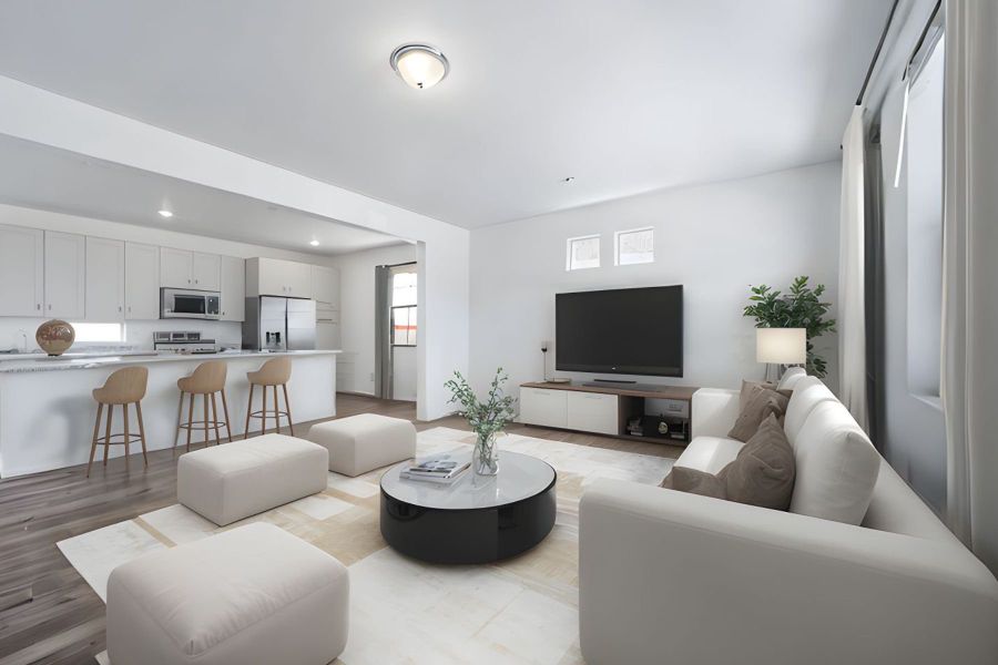 Furnished interior view inside a new home in Reunion, Commerce City (Image 7). Furnished interior view inside a new home in Reunion, Commerce City (Image 7).