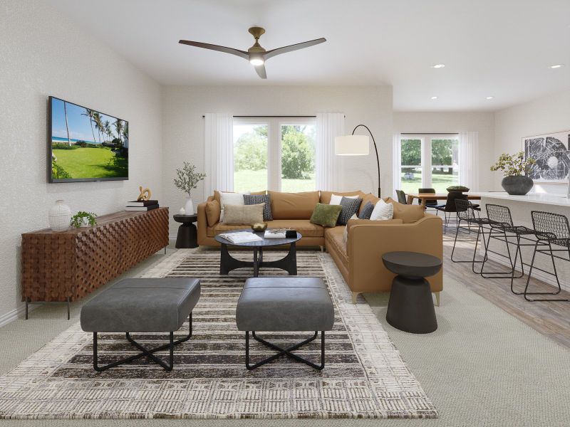 Kick your feet up after a long day in your cozy living space.