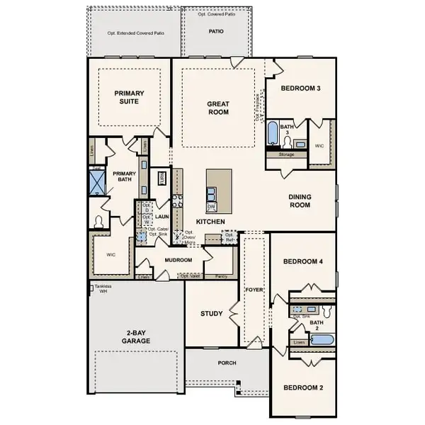 2D floor plan layout of this home in Sunterra Lakes, Brookshire, TX (Image 2). 2D floor plan layout of this home in Sunterra Lakes, Brookshire, TX (Image 2).