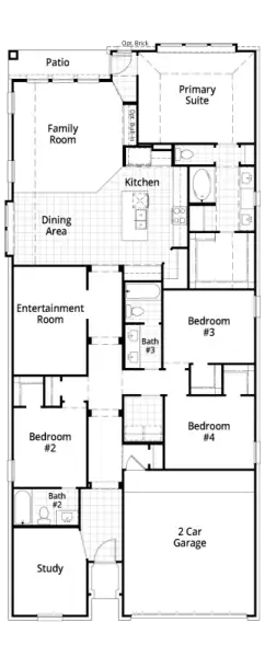 2D floor plan layout for the Escalade by Highland Homes in East View Farms, Georgetown, TX (Image 6). 2D floor plan layout for the Escalade by Highland Homes in East View Farms, Georgetown, TX (Image 6).