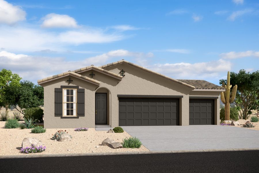 Representative exterior photo of a completed home built from the Shiloh by Beazer Homes in Highpointe at Northpointe, Peoria, AZ (Image 33).