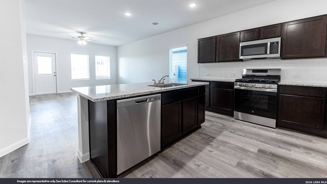 Furnished interior view inside a new home in Katzer Ranch, Converse (Image 2).