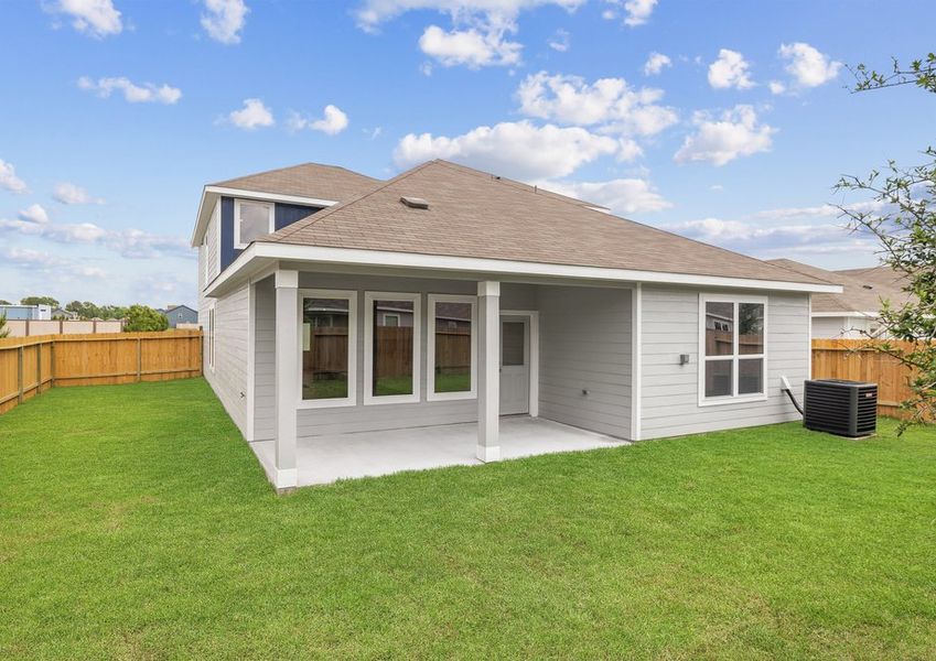 Covered back patio in a private backyard Covered back patio in a private backyard