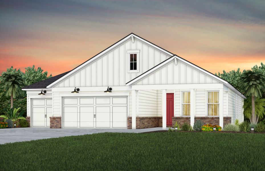 Representative exterior photo of a completed home built from the Mystique by Pulte Homes in Fiddler's Cove, Kingsland, GA (Image 2).