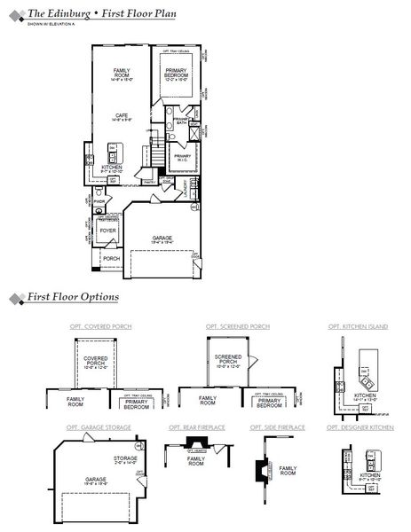 2D floor plan layout for the Edinburg by Eastwood Homes in Ashton Lakes, Lexington, SC (Image 3).