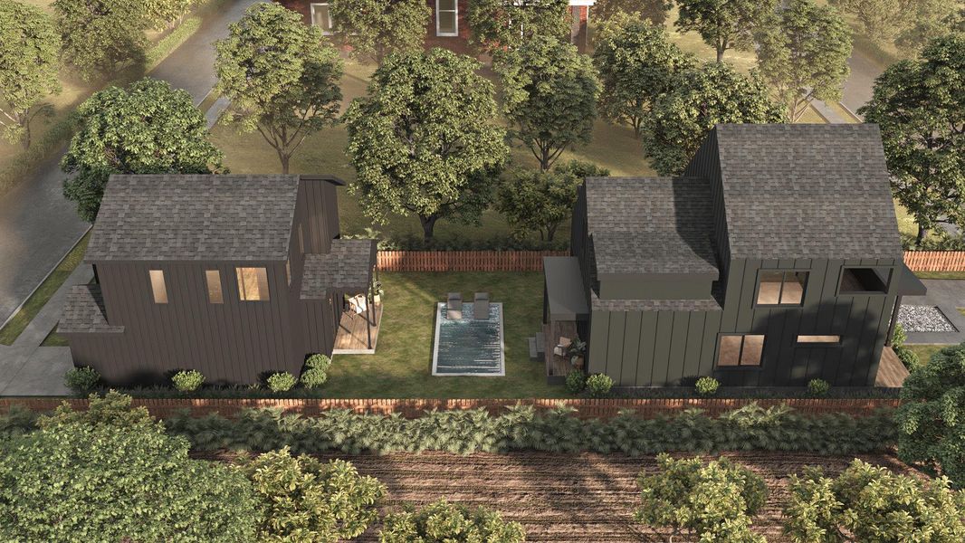 Birds eye view of property