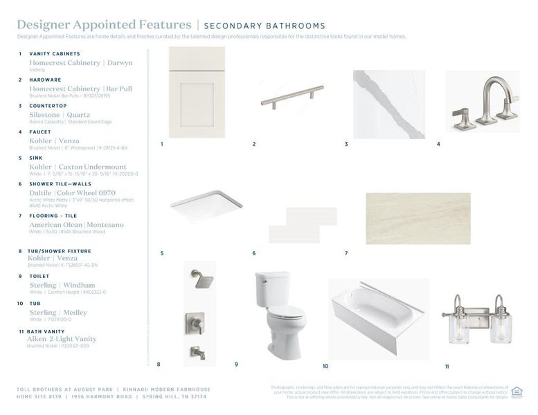 Sample of building materials used in homes in Toll Brothers at August Park, Spring Hill (Image 11).