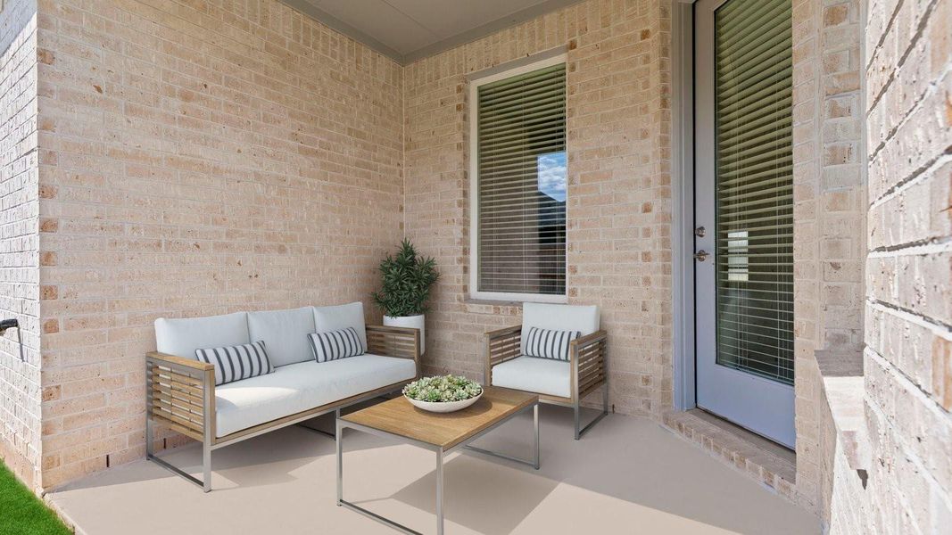 Exterior details and patio area of a home in Harvest Green, Richmond (Image 24).