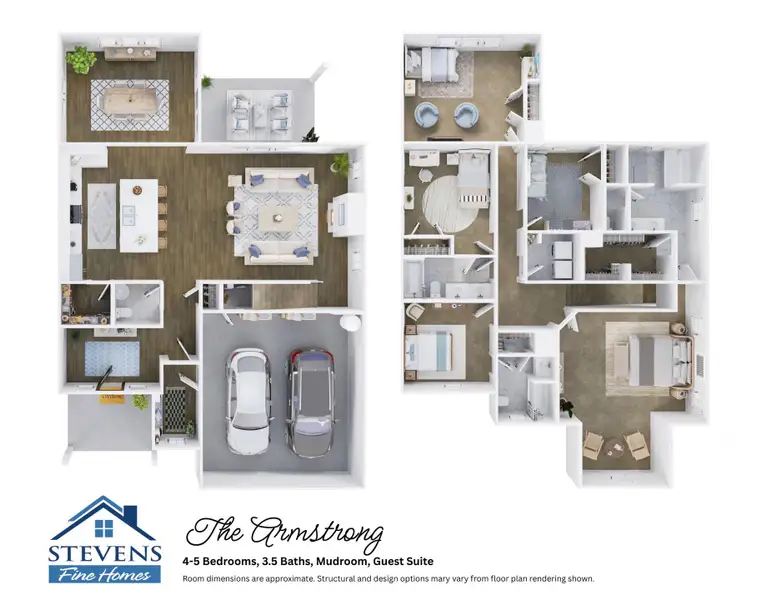 2D floor plan layout for the Armstrong by Stevens Fine Homes in The Bluffs at Lake Waccamaw, Lake Waccamaw, NC (Image 4).