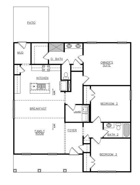 2D floor plan layout of this home in Satchel Ford, Columbia, SC (Image 3).