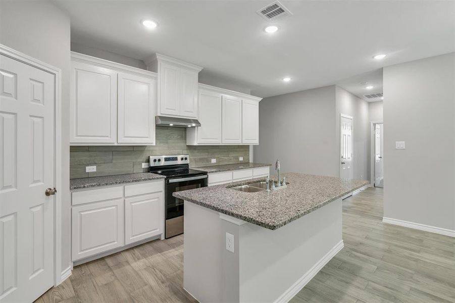 View of kitchen.