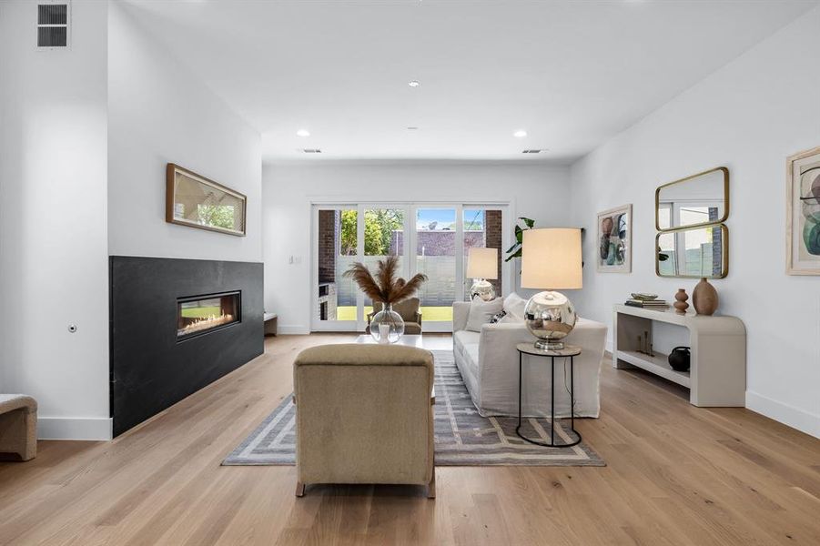 Living room featuring light hardwood / wood-style flooring