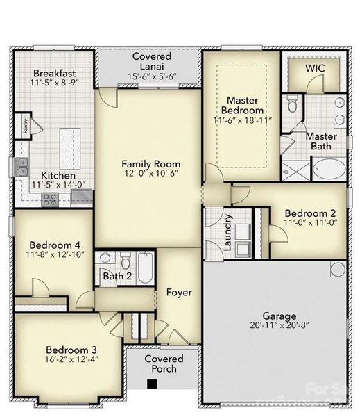 2D floor plan layout of this home in Kerns Ridge, Salisbury, NC (Image 2). 2D floor plan layout of this home in Kerns Ridge, Salisbury, NC (Image 2).