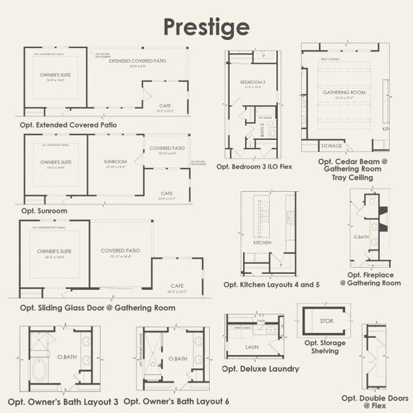 2D floor plan layout for the Prestige by Del Webb in Del Webb Sonoma Verde, Rockwall, TX (Image 4).