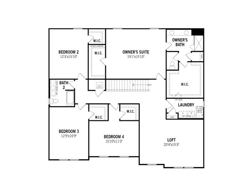 2D floor plan layout for the Clarendon by Mattamy Homes in RiverTown - Forest, St. Johns, FL (Image 4).