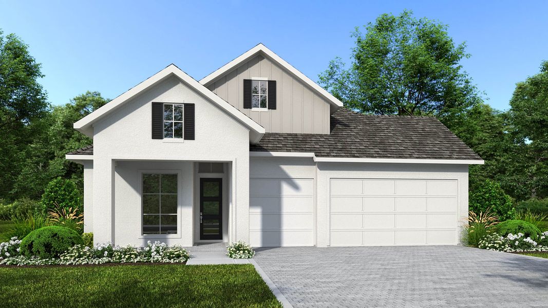 Representative exterior photo of a completed home built from the 2778F by Perry Homes in Mandarin Grove, Palmetto, FL (Image 6).