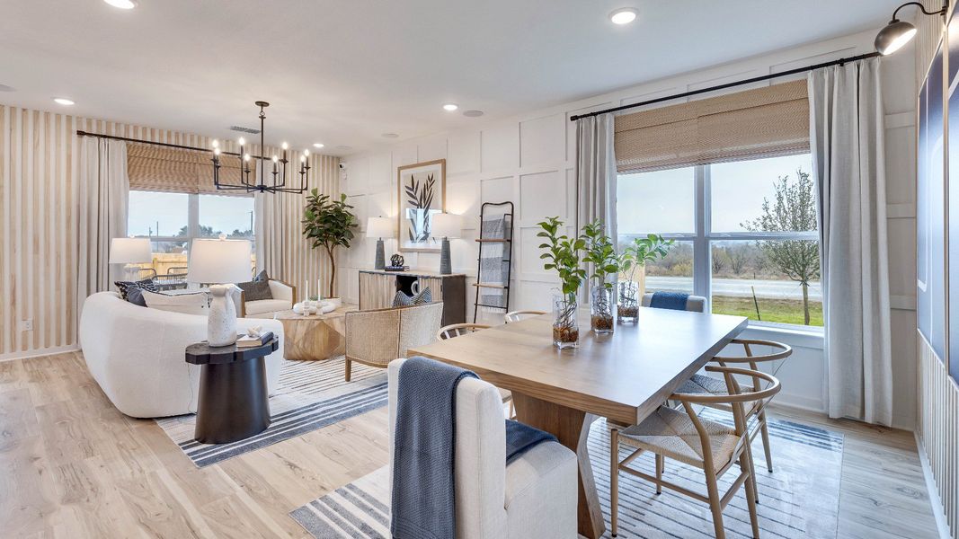 Representative furnished interior of a home built from the Meyerson by DRB Homes in Infinity Square, Kyle (Image 6).