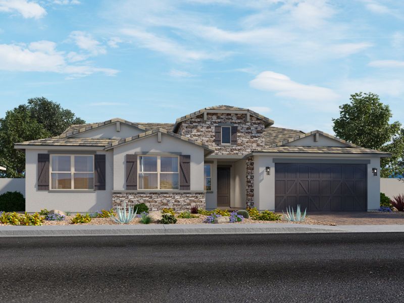 Representative exterior photo of a completed home built from the Roman by Meritage Homes in Paloma Creek - Signature Series, Surprise, AZ (Image 4).
