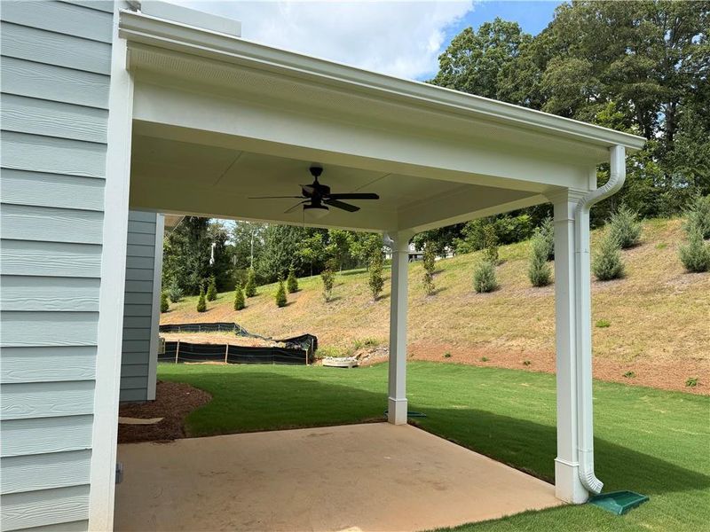 Exterior details and patio area of a home in Villas at Dawsonville, Dawsonville (Image 3).