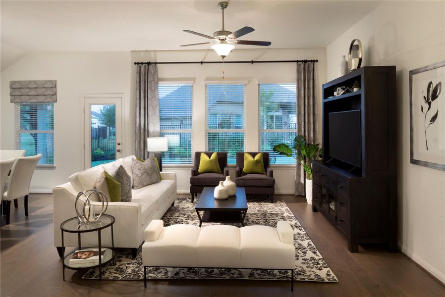 Furnished interior view inside a new home in Lively Ranch: Brookstone Collection, Georgetown (Image 6). Furnished interior view inside a new home in Lively Ranch: Brookstone Collection, Georgetown (Image 6).